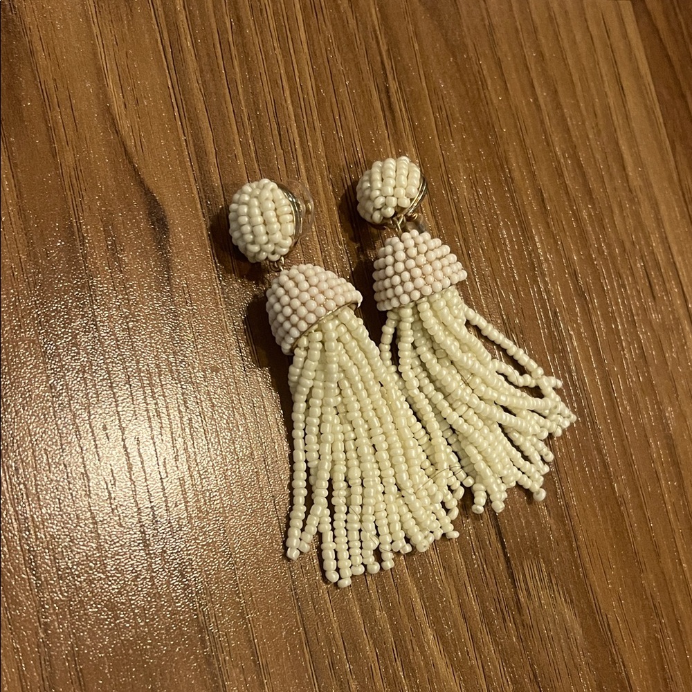 Baublebar ivory beaded earrings nwot